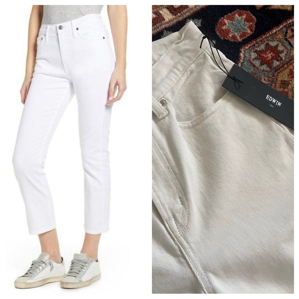 Anthropologie White Straight-Leg Jeans